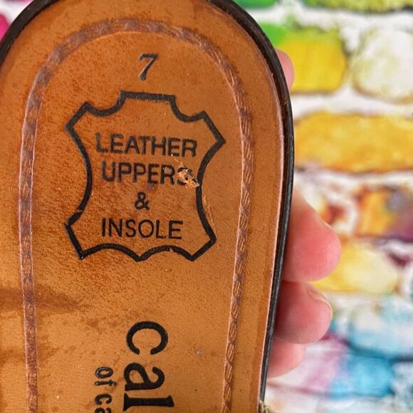 Callisto of California Leather Stretch Sandals Flip Flops Size 7 - Picture 4 of 10